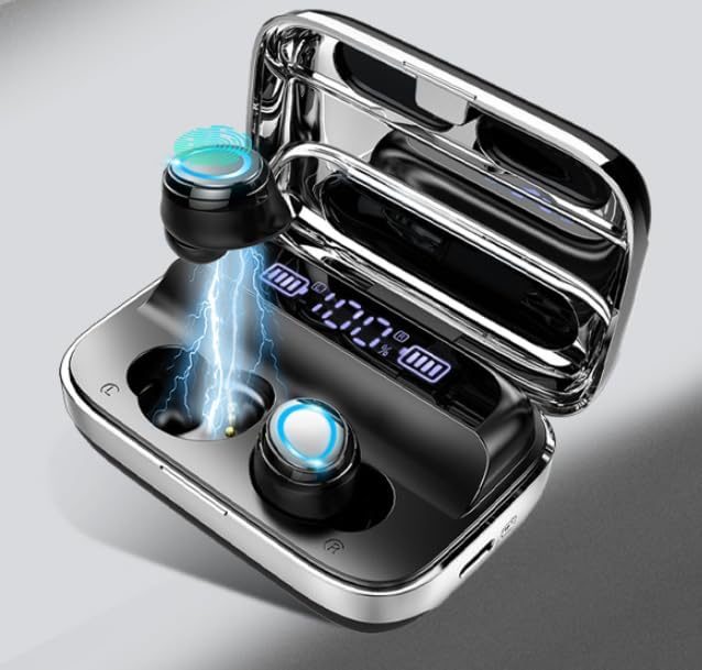Donerton Wireless Earbuds, Wireless 5.3 Headphones 140 Hours Playtime Earphones with Charging Case, in Ear Headset IP7 Waterproof Earbud Noise Cancelling Microphone, LCD Display, for Sports/Working