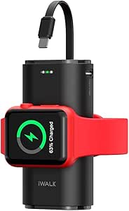 iWALK Portable Apple Watch Charger, 9000mAh Power Bank with Built in Cable, Apple Watch and Phone Charger, Compatible with Apple Watch Series 8/7/6/Se/5/4/3/2, iPhone14/ 13/12/12 Pro Max/ 11/6s