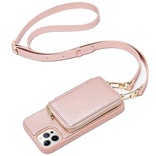 ZVE Zipper Wallet Case Crossbody (iPhone 12/12 Pro)