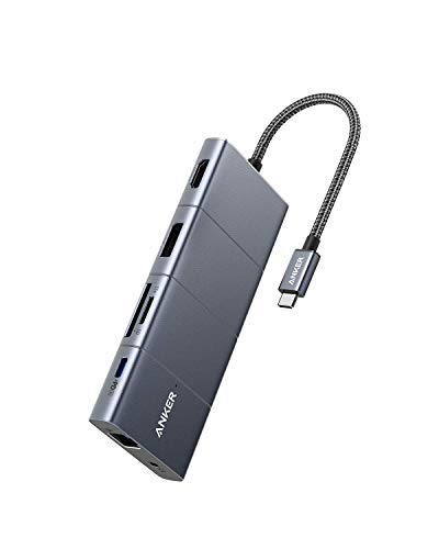 Anker USB C Hub, PowerExpand 11-in-1 USB C Hub Adapter, with 4K@60Hz HDMI and DP, 100W Power Delivery, USB-C and 3 USB-A Data Ports, 1 Gbps Ethernet, 3.5mm Audio, microSD and SD Card Reader