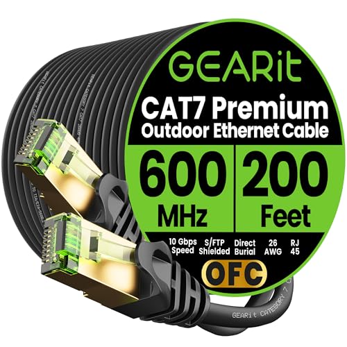 GEARit Cat7 Outdoor Ethernet Cable (200ft)