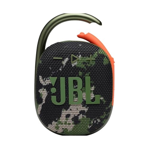 JBL Clip 4 - Portable Mini Bluetooth Speaker, big audio and punchy bass, integrated carabiner, IP67 waterproof and dustproof, 10 hours of playtime, speaker for home, outdoor and travel (Squad)