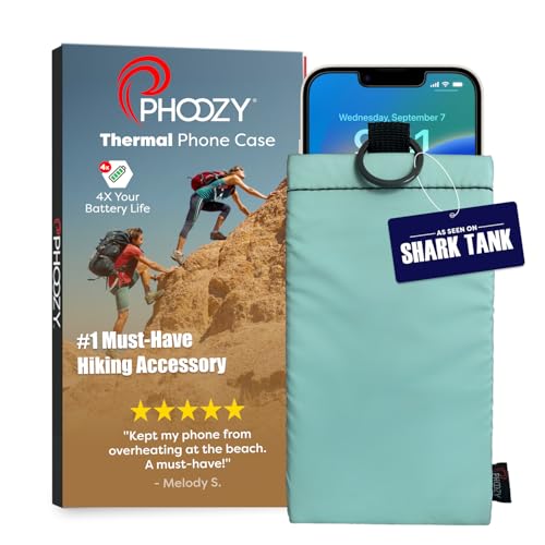 PHOOZY Thermal Phone Case - Apollo II Series : Cell Phone Pouch with AGION Lining Prevents Overheating, Extends Battery Life, Provides Drop Protection and Floats in Water (Large-Mint)