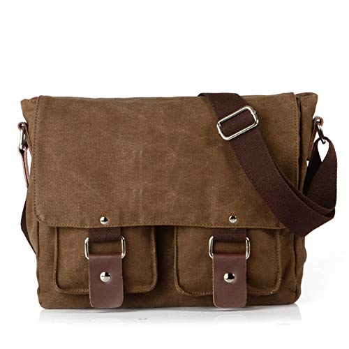 Men's Lightweight Vintage Waterproof Canvas DSLR SLR Shockproof Camera Shoulder Messenger bag