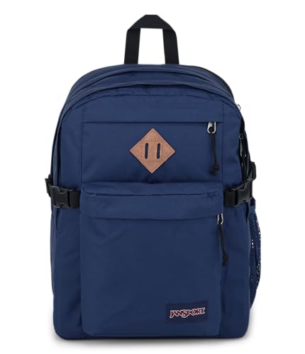 JanSport Main Campus Backpack - Travel or Work backpack w 15-Inch Laptop Sleeve and Dual Water Bottle Pockets, Navy