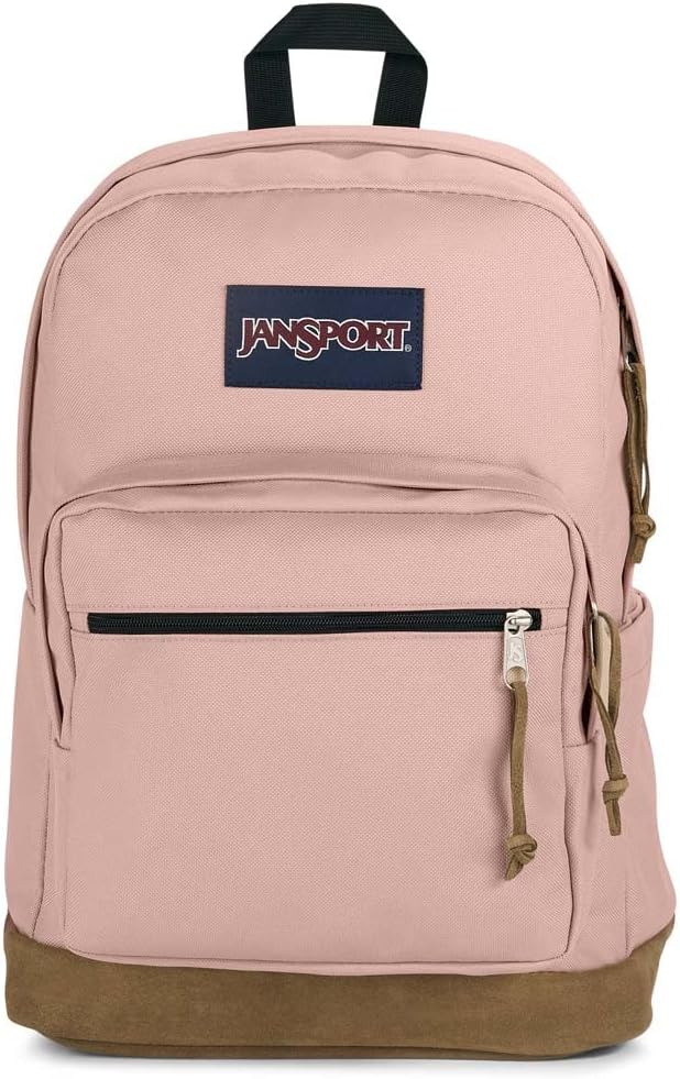 JanSport Right Pack Backpack - Durable Daypack with Padded 15" Laptop Sleeve, Spacious Main Compartment & Integrated Water Bottle Pocket - Misty Rose