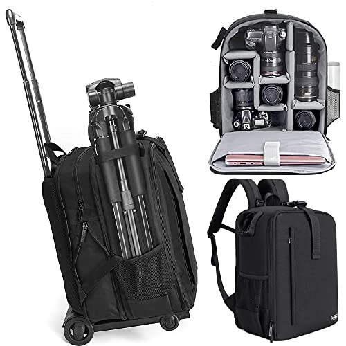 Cwatcun Camera Backpack Trolley Case