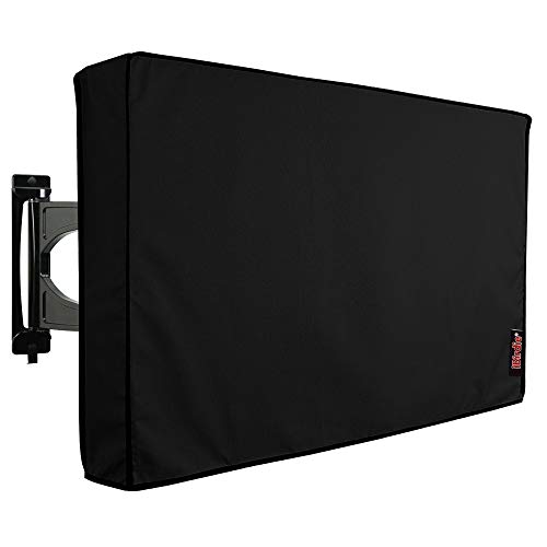 iBirdie Outdoor TV Cover 65 to 70 inch Weatherproof, Cover Size 64''L x 40''H, Waterproof for Outside Flat Screen 65 to 70 inch TV, Black, 600D Thick Fabric Screen Protector with Bottom