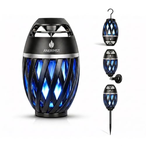 ANERIMST Unique Gifts for Men, Outdoor Bluetooth Speaker Waterproof Wireless with Torch LED Light, Birthday Gift for Boyfriend Him Dad, Cool for Garden, Patio, Outside (Blue Light)