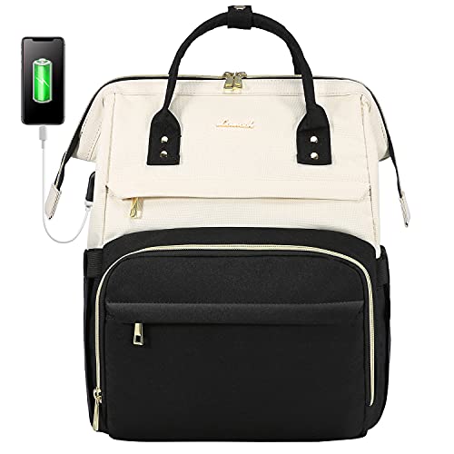 LOVEVOOK Laptop Backpack (Beige-Black)