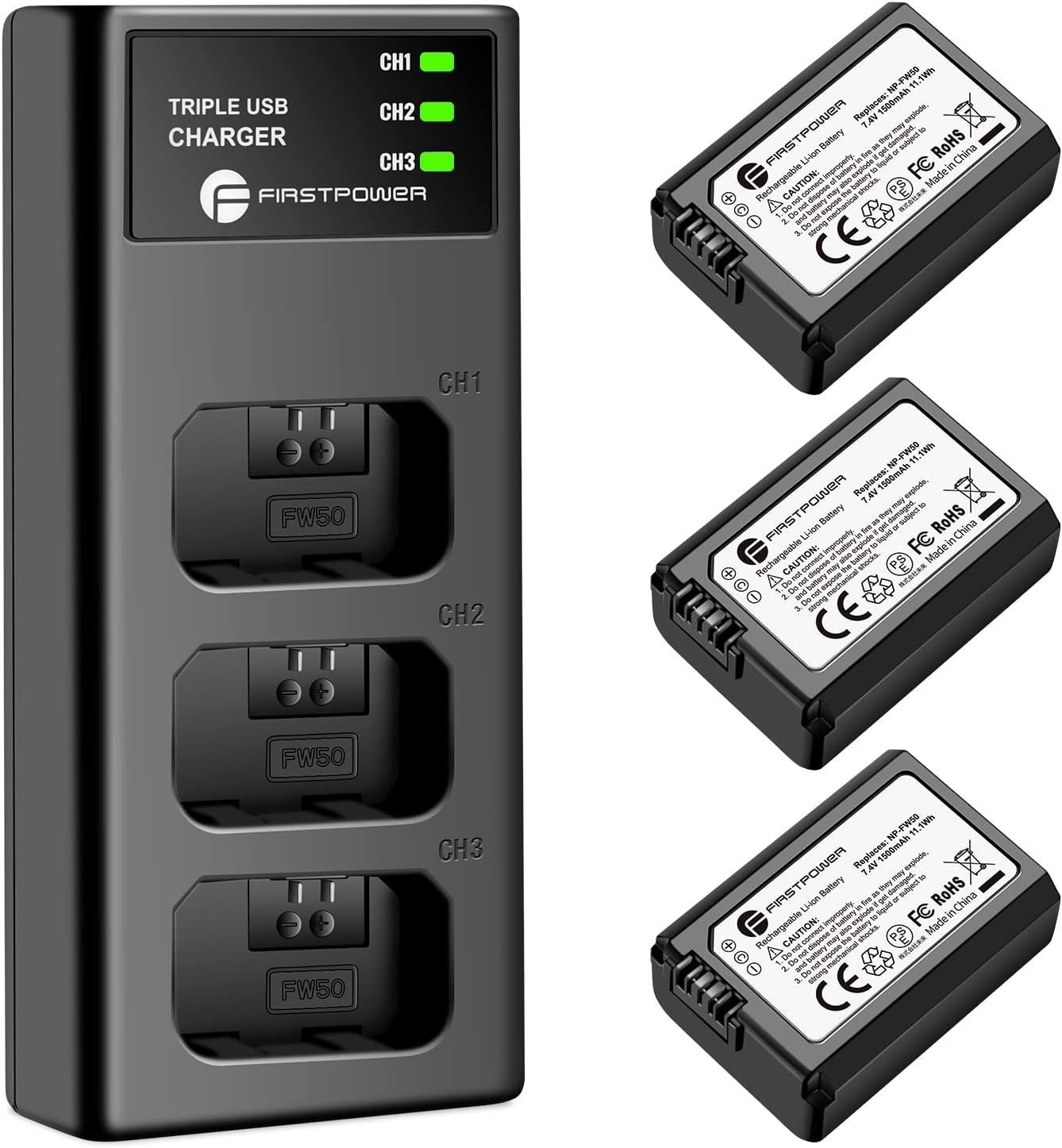 FirstPower NP-FW50 3-Pack