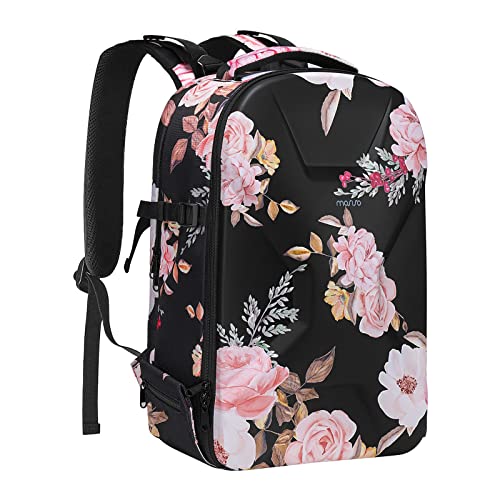 MOSISO Camera Backpack, DSLR/SLR/Mirrorless Camera Bag Peony Waterproof Hardshell Case with Tripod Holder & Laptop Compartment Compatible with Canon/Nikon/Sony/DJI Mavic Drone, Black