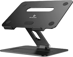 brocoon Laptop Stand, Adjustable Laptop MacBook Stand for Desk, Ergonomic Aluminum Computer Stand with Heat-Vent, Laptop Riser Compatible for 10-17" Laptops