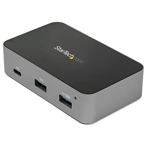 StarTech.com 3 Port USB C 3.1 Gen 2 Hub with Ethernet Adapter - 10Gbps USB Type C to 2X USB-A & 1x USB-C Ports - USB Hub w/BC 1.2 Phone Fast Charging (HB31C2A1CGS)