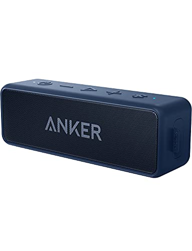 Anker Soundcore 2, 12W Dual-Driver, Portable Bluetooth Speakers for Daily Use, and Wireless, 24-Hour Playtime, IPX7 Water Resistant, Built in Mic, 66 ft Bluetooth Range- Navy Blue