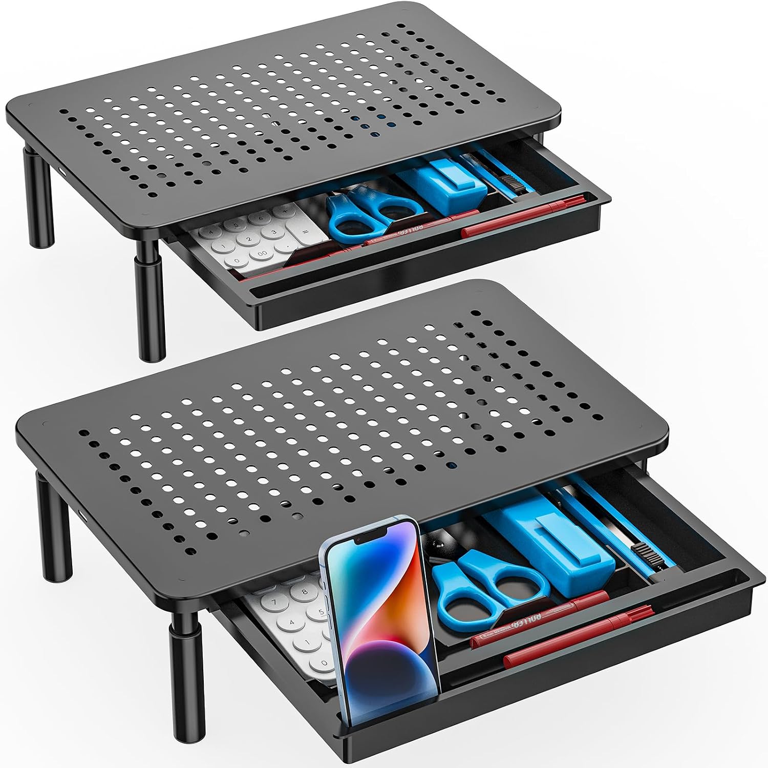 WALI Dual Monitor Stand (STT003D-2B)