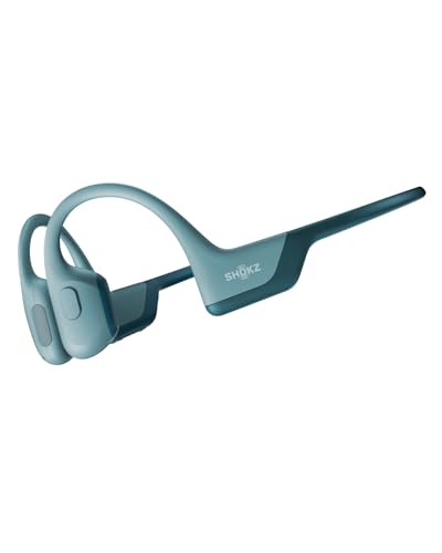 SHOKZ OpenRun Pro-Bone Conduction Headphones, Open-Ear Bluetooth Wireless Sport Headphones for Running and Workout, Sweat Resistant, Long Battery Life, Premium Deep Bass, Mic,with Hair Band, Blue