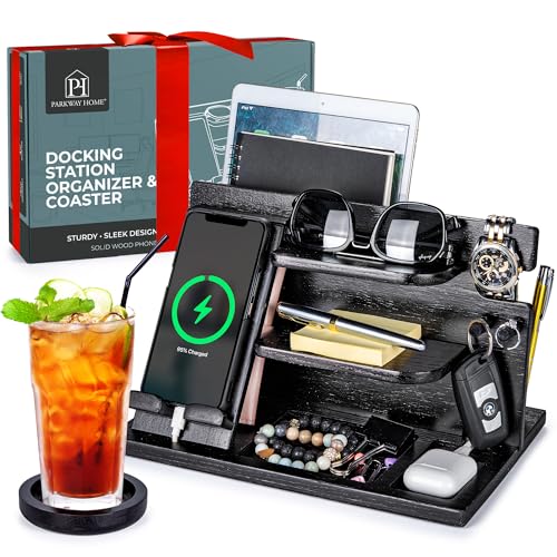 Parkway Home Black Wood Phone Docking Station