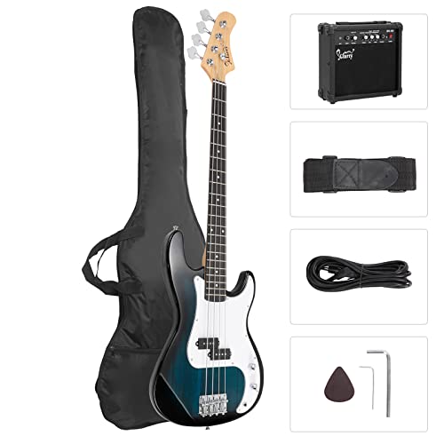 GLARRY Full Size Electric Bass Kit (Dark blue)