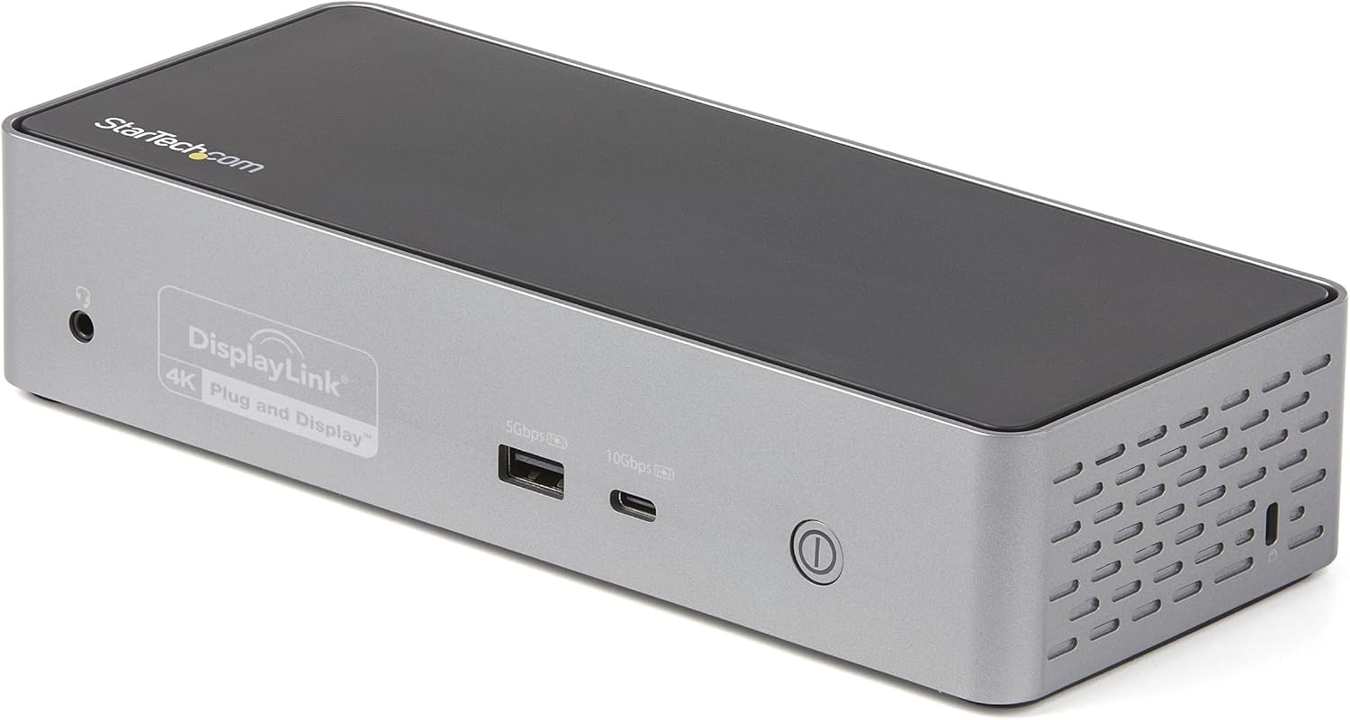 StarTech.com USB-C Quad Monitor Docking Station for MacBook Pro/Air M1 M2 M3 M4 & Windows, Universal 4K 60Hz HDMI DP Dock, Thunderbolt Compatible, 100W Laptop Charging