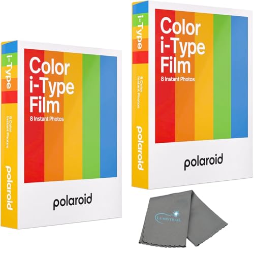 Polaroid Instant Color Film for i-Type Cameras 2 Pack, 16 Instant Photos, Works with Polaroid Now, Now+, I-2, & Lab, Bundle with a Lumintrail Cleaning Cloth