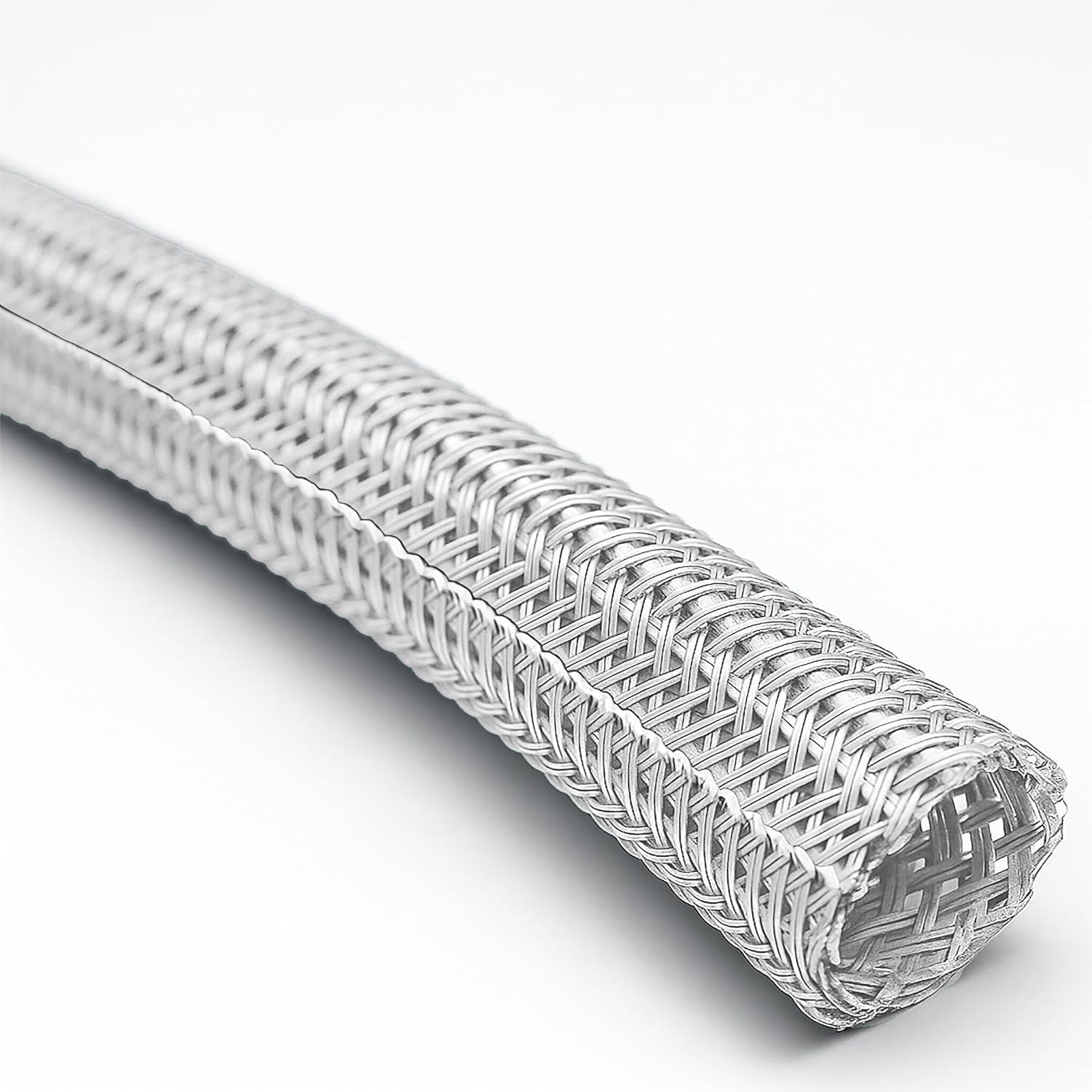 Electriduct 1/4" Hook Self Closing Sleeve Braid Wrap Around Sleeving Flame Retardant Flexible Mesh Cord Cover Cable Protector Wire Organizer - 100 Feet - White