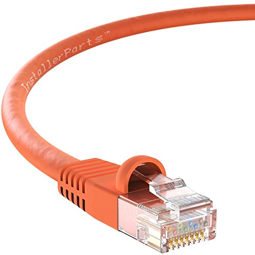 InstallerParts (20 Pack Ethernet Cable CAT5E Cable UTP Booted 6 FT - Orange - Professional Series - 1Gigabit/Sec Network/Internet Cable, 350MHZ