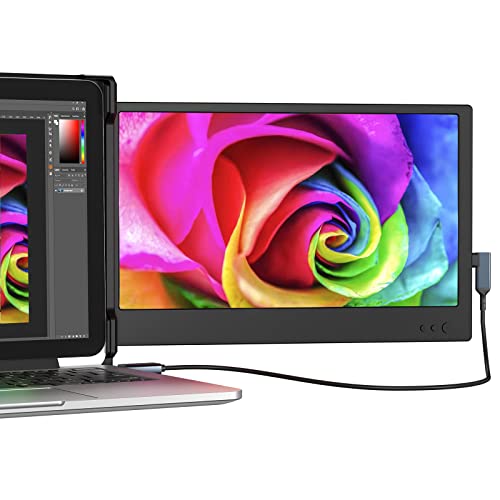 CIDETTY 2023 New 12" Portable Monitor for Laptop, Full HD IPS 1080P Display Laptop Screen Extender, Dual Laptop Monitor Screen, USB A/Type-C/HDMI Monitor for 13"-16" Laptops/PS5/Switch (Dual Monitor)
