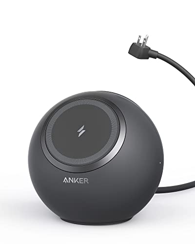Anker Magnetic Desktop Charging Station(MagGo), 637 Magnetic Wireless Charger for iPhone13/12, 8-in-1 Power Strip with 3 AC,2 USB A,and 2 USB C,Max 65W Power Delivery Desktop Accessory for MacBook Pro