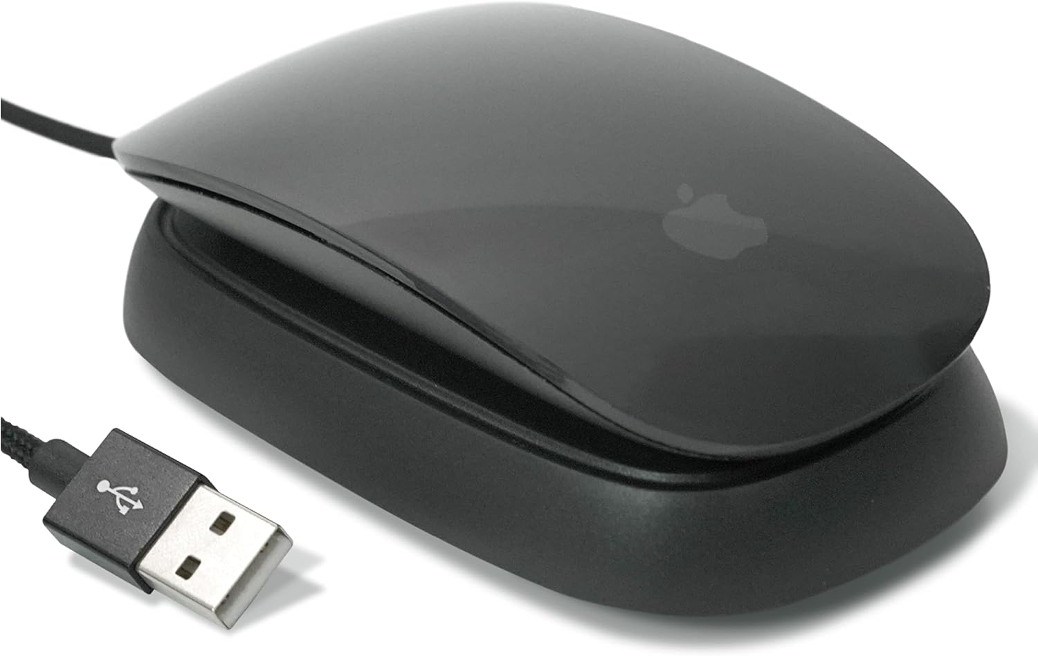 Ascrono - Charging Station Compatible with Apple Magic Mouse 2 - Black - Perfect Accessories | Usable As Charging Dock, Stand & Charger | Includes 5ft (1.5m) USB-A Cable | Lightning Connector