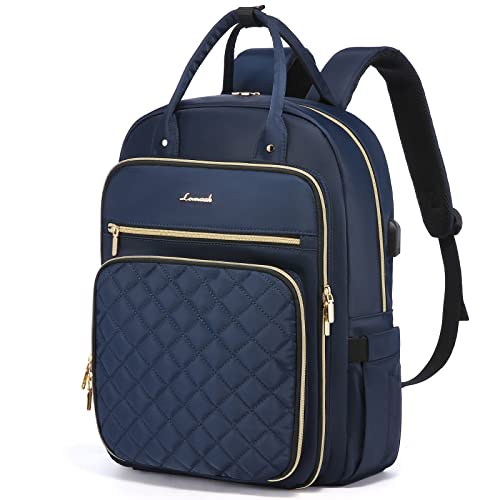 LOVEVOOK Laptop Backpack for Women, Water Resistant Travel Work Backpacks Purse Stylish Business Teacher Nurse Computer Bag with USB Charging Port, Fits 15.6" Laptop