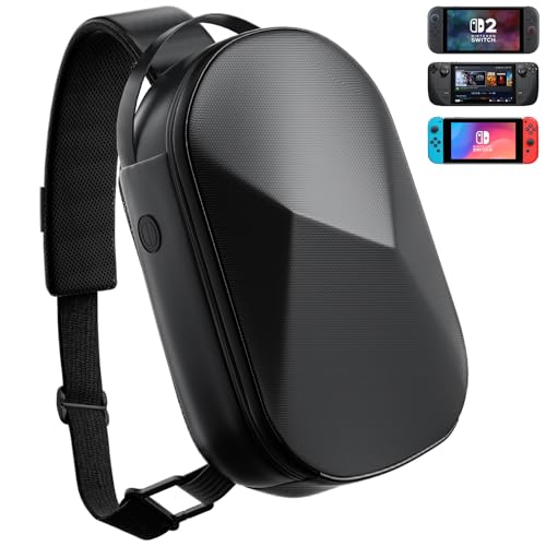 annapro Carrying Case for Switch 2 (2025)/Switch/Steam Deck/Steam Deck OLED/Playstation Portal, Protective Hard Shell Travel Case for AC Adapter, Docking Station, Console and Game Accessories