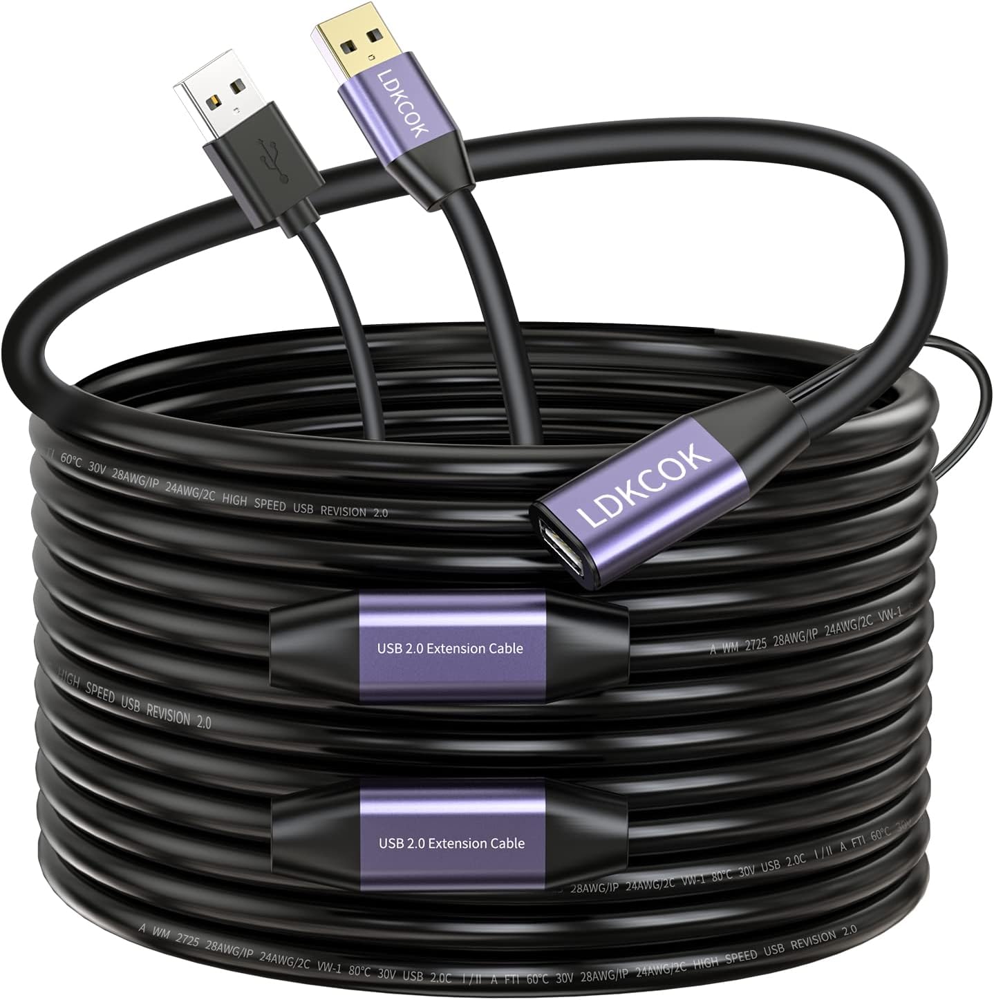 LDKCOK USB 2.0 Active Extender (100ft)