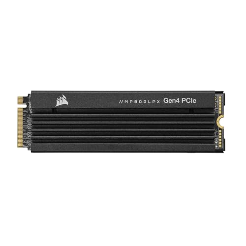 Corsair MP600 PRO LPX 1TB M.2 NVMe PCIe x4 Gen4 SSD - Optimized for PS5 (Up to 7,100MB/sec Sequential Read & 5,800MB/sec Sequential Write Speeds, High-Speed Interface, Compact Form Factor) Black