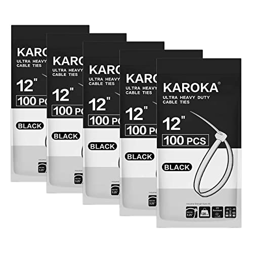 Zip Ties Heavy Duty 12 inch (500 Pack)