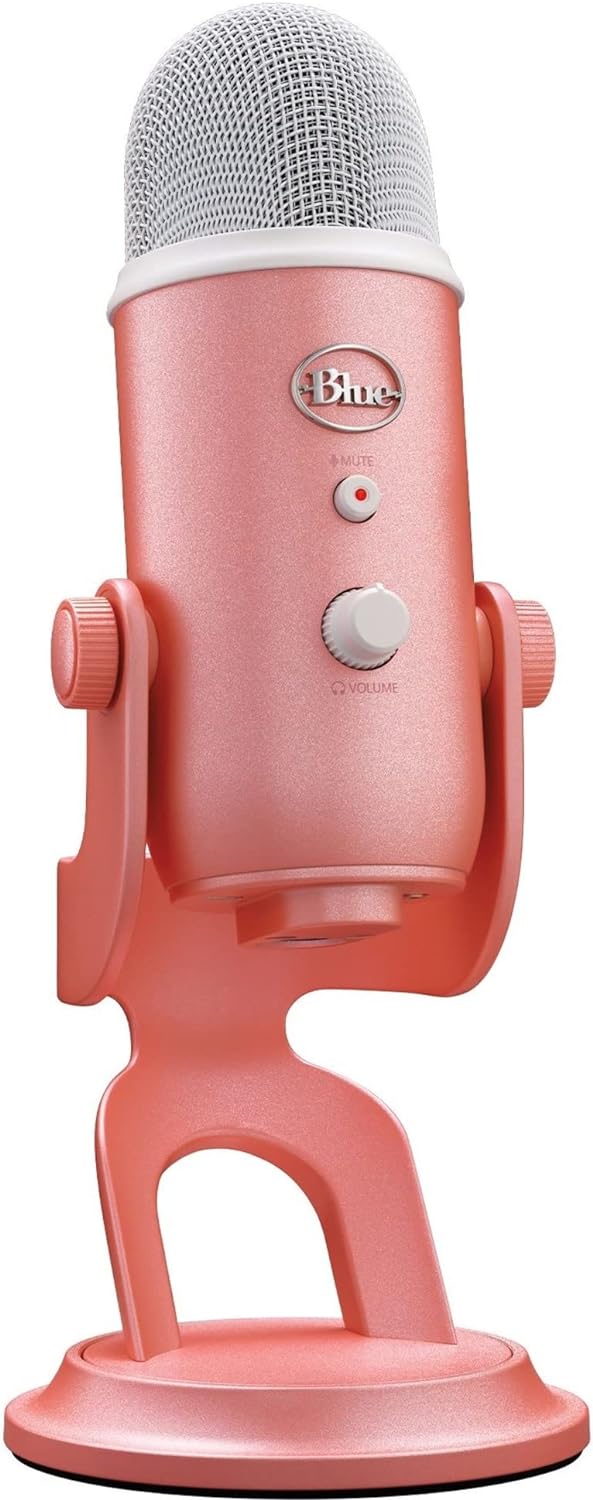 Logitech for Creators Blue Yeti USB Microphone for Gaming, Streaming, Podcast, YouTube, Discord, PC, Studio Sound, Plug & Play-Dawn Pink