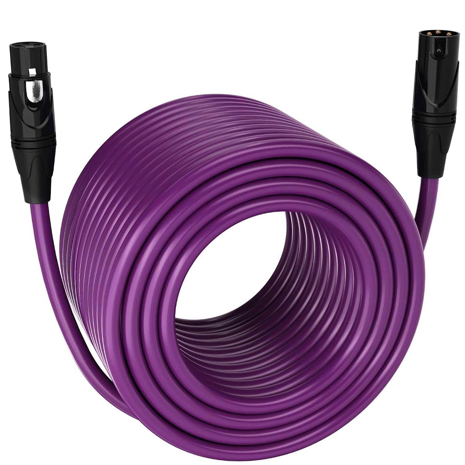 LyxPro 300 Feet XLR Microphone Cable Balanced Male to Female 3 Pin Mic Cord for Powered Speakers Audio Interface Professional Pro Audio Performance and Recording Devices - Purple