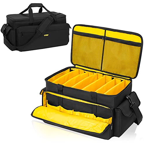 DJ Equipment Gig Bag Cable File Organizer Bag with Detachable Dividers and Padded Bottom,Travel Music Bag for Professional DJ Gear,Sound Equipment, Musical Instrument and Accessories