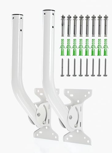 2-Pack Universal Antenna Mount  Heavy-Duty Reversible J-Pole Bracket for Outdoor Antennas, WiFi Extenders, Wireless Bridges, Point-to-Point, Starlink  Weatherproof Wall or Pole Mount. (UB-AM) Comp.