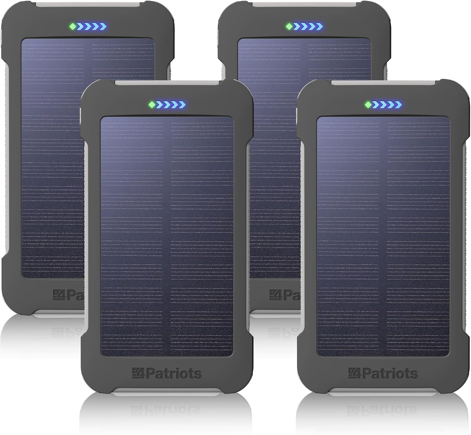 4Patriots Patriot Power Cell CX: Emergency Solar Power Bank with USB-C Fast-Charging Port - 4 Pack