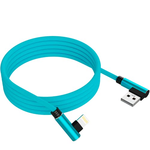 Ironten iPhone Lightning Charger, 100 Pack 6 Ft Cyan Apple MFi Certified Cable Nylon Braided Cable Fast Charging Cord Compatible with iPhone 14 13 12 11 Pro Max XR XS X 8 7 6 Plus SE iPad