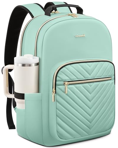 LOVEVOOK Laptop Backpack for Women 17.3 inch,Cute Womens Travel Backpack Purse,Professional Laptop Computer Bag,Waterproof Work Business College Teacher Bags Carry on Backpack with USB Port,Mint Green