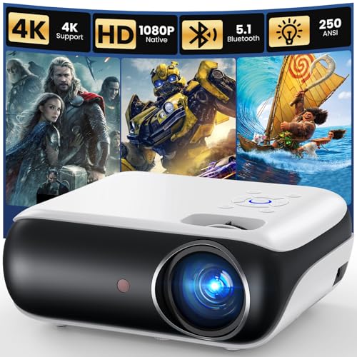HAPPRUN Native 1080P Bluetooth Mini Projector
