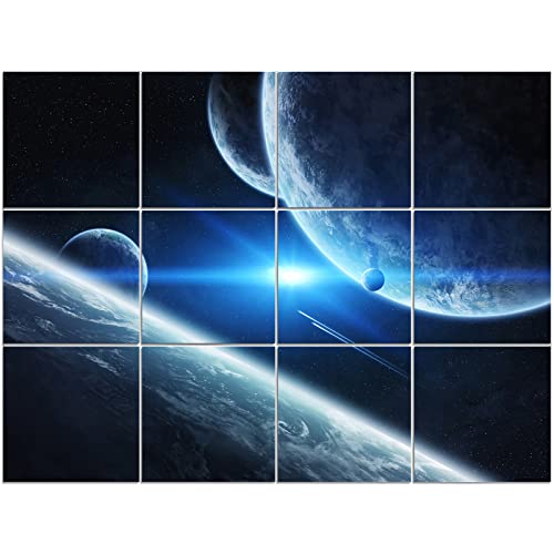 Dmsky Art Acoustic Panels,48x36Acoustical Wall Panel, Decorative Sound Absorbing Panel for Walls, Studio Acoustic Treatment Soundproof Wall Panel(12 Pack,Space)
