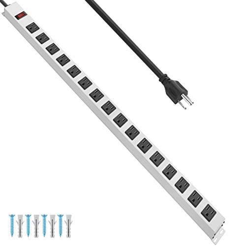 JUNNUJ Metal 16 Outlet Power Strip