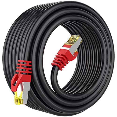 Cat 8 Ethernet Cable 65 ft, 26AWG 40Gbps 2000Mhz S/FTP Indoor & Outdoor Shielded LAN Cable (Multiple Lengths)