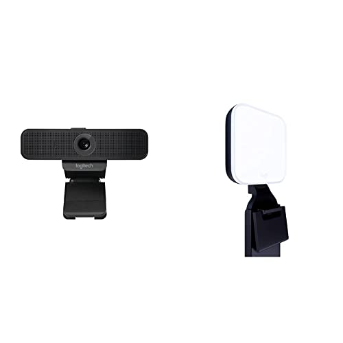 Logitech C925-E Webcam + Litra Glow Premium LED Streaming Light Bundle