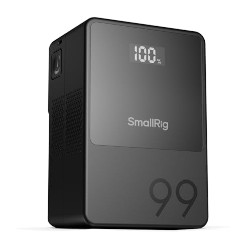 SMALLRIG V Mount Battery VB99, 99Wh / 6800mAh V Lock Battery with 100W Output, 2H Full Charge, with USB-C, D-TAP, USB-A, Dual DC Port, OLED Screen, for Camera, Camcorder, Monitor, Video Light
