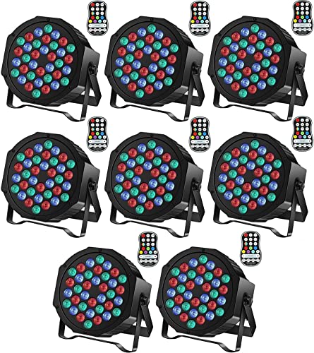 Rechargeable Stage Par Lights U`King RGB 36 LED Uplights Battery Powered with RGB 36W DJ Uplights Sound Activated Remote Control for Wedding DJ Disco Events Halloween Church Live Party