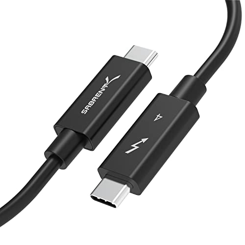 SABRENT Certified Thunderbolt 4 Cable, 2M (6.5ft)  100W Power Delivery, 8K DisplayPort 1.4, 40Gbps Data Transfer, USB 4/3 Compatible, E-Marker Chip for MacBook, iPad, and Windows Devices (CB-T4M2)